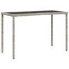 VidaXL Table de Jardin Dessus en Verre, Table à Manger, Table de Repas, Meuble de Patio Balcon Terrasse Extérieur, Gris 365079