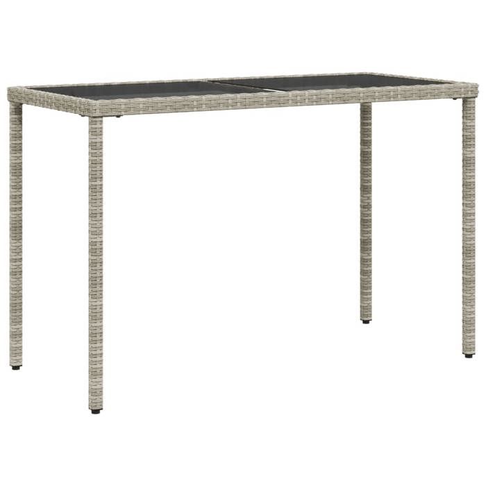 VidaXL Table de Jardin Dessus en Verre, Table à Manger, Table de Repas, Meuble de Patio Balcon Terrasse Extérieur, Gris 365079