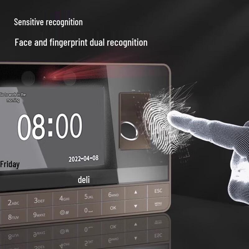 Deli Biometric Face & Fingerprint Time Attendance System
