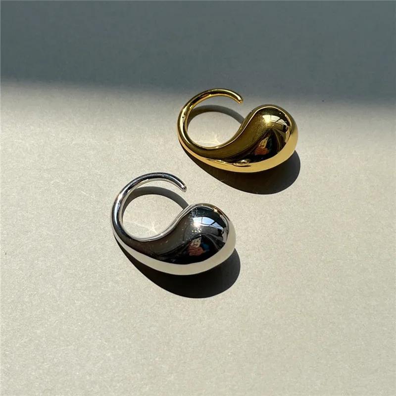 LATS Designer Gold Silver Colour Water Drop Ring Woman Europe America Jewelry Trendy Accessories Gift