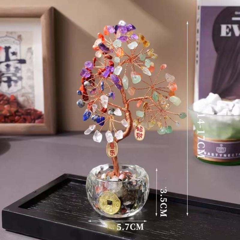 Crystal Tree Healing Crystals Tree of Life for Home Room Desk Decor,Chakra Stones Reiki Gemstones Trees for Positive Energy Good Luck Spiritual Gifts