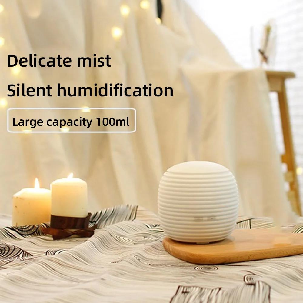 Aromatherapy Mini Humidifier 100ml Capacity Lantern Shape Diffuser for Yoga, Office Focus, and Car Travel with 7 Calming Lights
