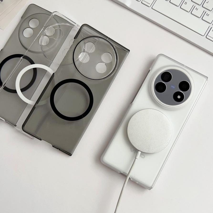 Transparent and Translucent Magnet Adsorption Ring Case For VIVO X Fold 5 fold5 x fold 3 pro All-inclusive Camera Protect Cover