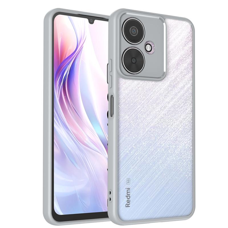 For Xiaomi Poco M6 5G Case Plating Silicone Bumper Shockproof Clear Back Cover Hard Matte Phone Case for Xiaomi Poco M6 5G