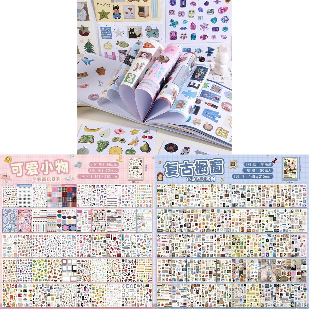 Livro de Adesivos Com Desenhos Fofos de Desenho Animado Para Diários de Estudante e Decoração DIY