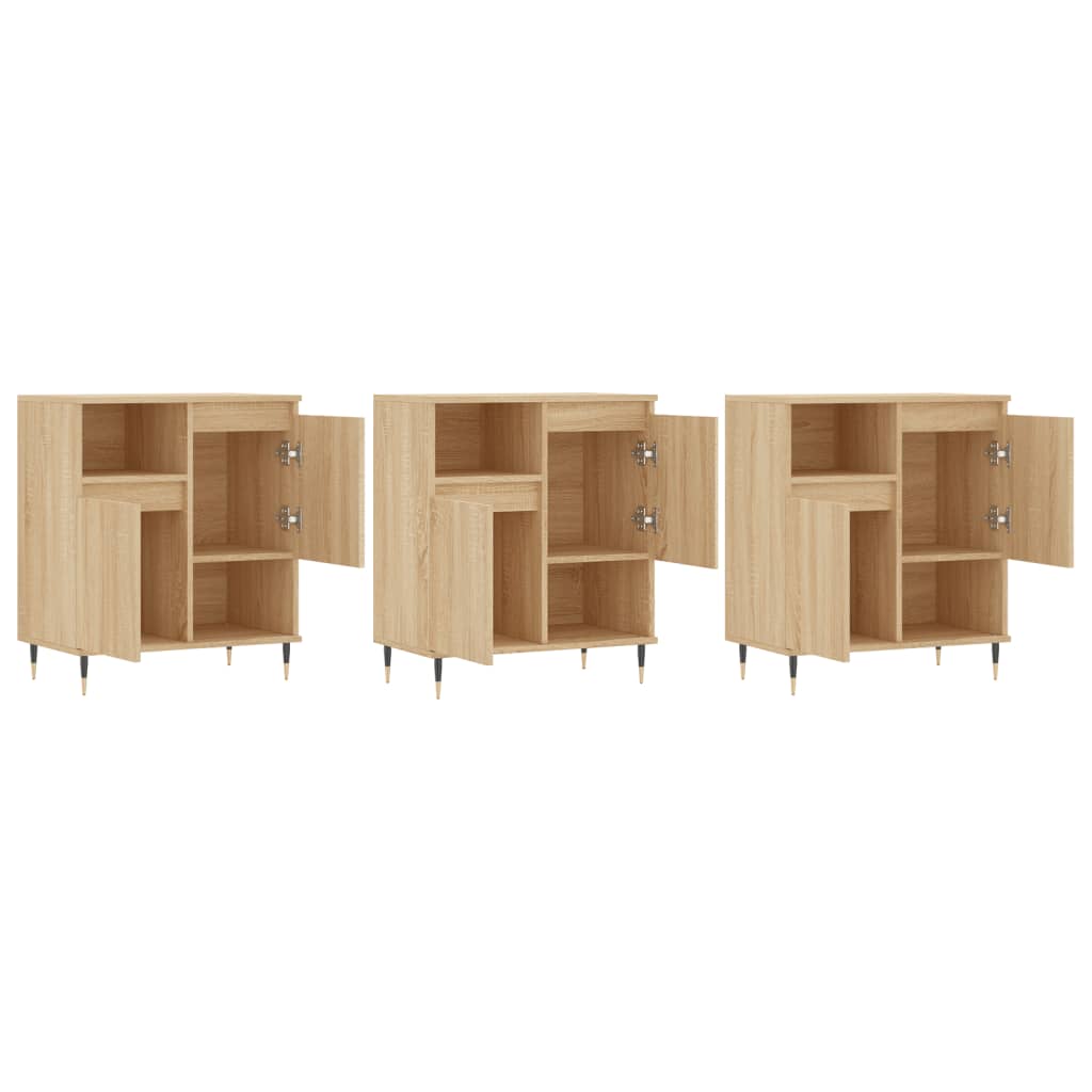 Sideboards 3 pcs. Sonoma Oak Wood Based Material