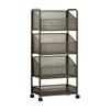 Freestanding Wire-Mesh Storage Rack with Guardrails Narrow Standing