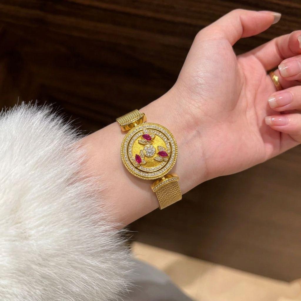 Colorful Butterfly Tonggui Rotatable Butterfly Compass Pendant Necklace Red Corundum New Chinese Strap Chain Bracelet Bracelet 2026 18CM