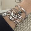 100% Solid 925 Sterling Silver Retro Bracelet for Women Men Vintage Handmade Heavy Chain Simple Bracelet Birthday Gift
