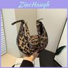 Chic Retro Crescent Bag For Women Stylish Pu Shoulder Bag In Leopard Zebra Cow Print