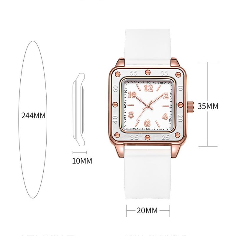 Women Casual Quartz Wristwatch Silicone Strap Dial Business Watche