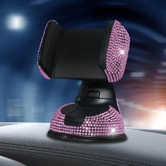 Crystal Diamond Car Phone Holder Bling Rhinestone Car Mount Magnetic Stand Mobile Phone GPS Holder For IPhone Samsung Xiaomi