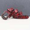 Rhinestone Skull Belt Rivet Punk Decoration Men and Women Belt Abi Decorative Python Pattern Belt