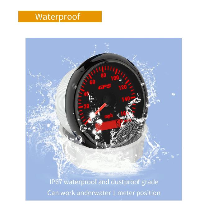 ELING 6 Gauge Set 85mm 200km/h 160MPH GPS Speedometer Tachometer 52mm 0-120℃ Water Temp Oil Pressure Fuel Level Voltmeter 12V