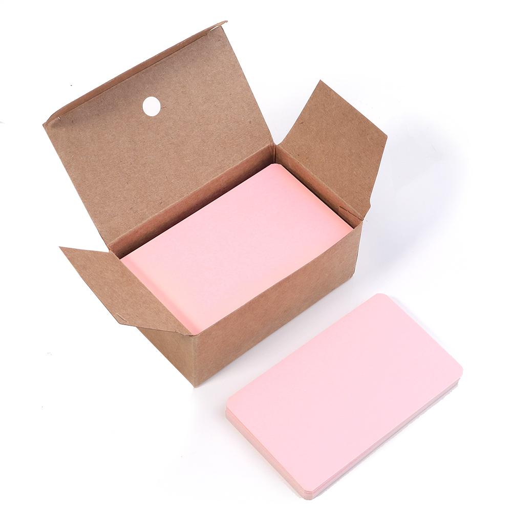 100pcs 5.4x8.8cm Kraft Paper Card Blank Word Card Business Note Message Card Bookmark Learning Postcard Greeting Invitation Card
