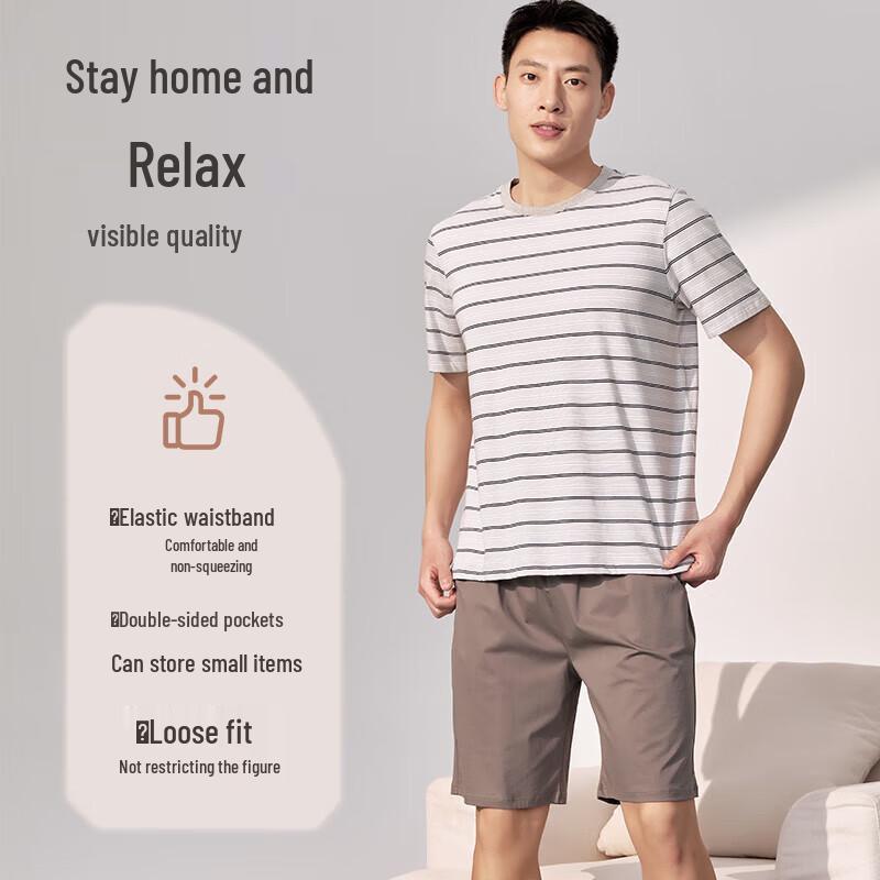 Yiershuang Men s Mercerized Cotton Casual Shorts XL