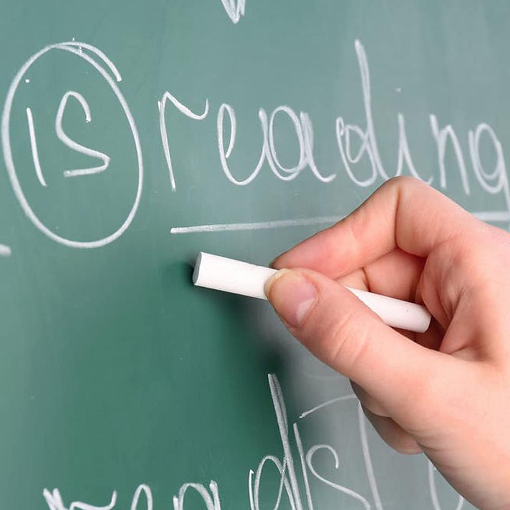 DOMS Non Toxic Dustless White Chalk Pack of 100 Soft Writing Classroom Board Chalk for School Office Teaching Use