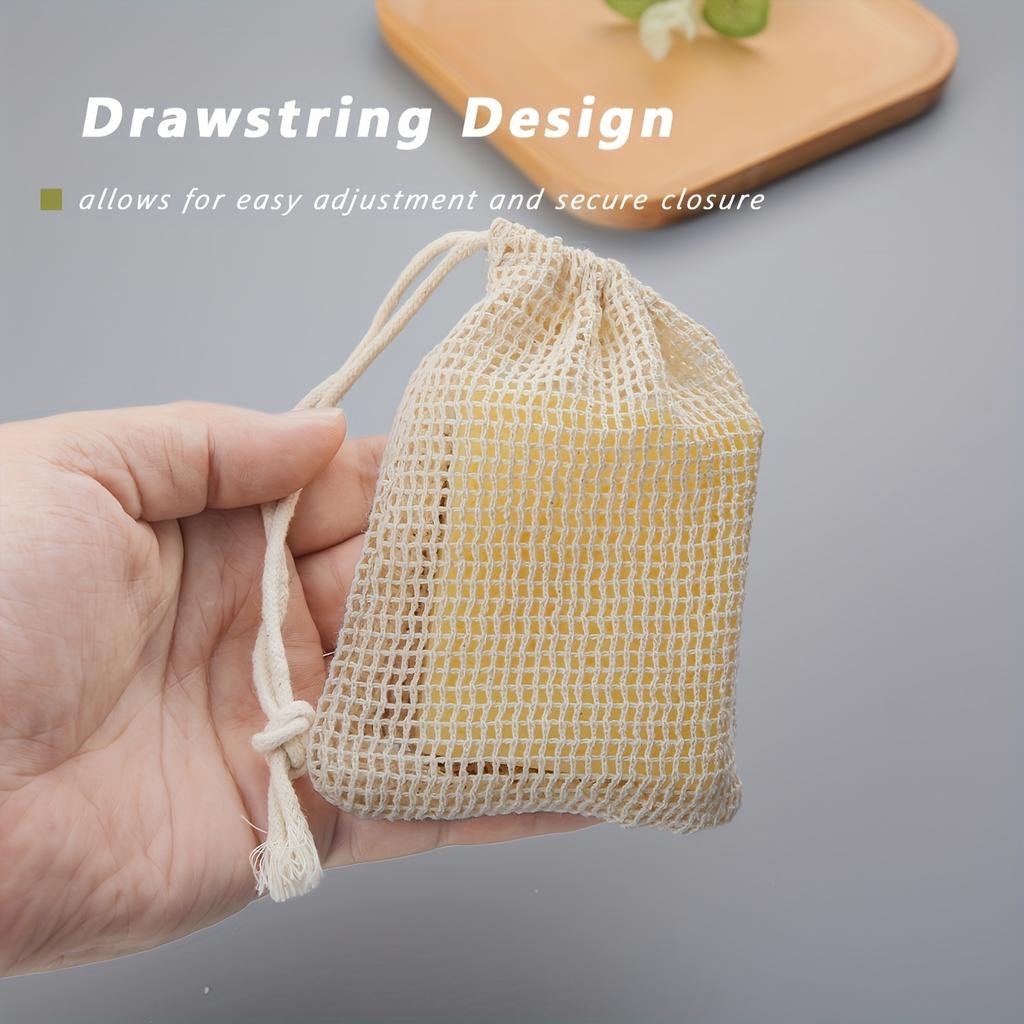 Natural Mesh Soap Bags - Soft, Reusable & Breathable Facial Cleansing Foam Nets , Ideal for Travel & Home Use - Accessory