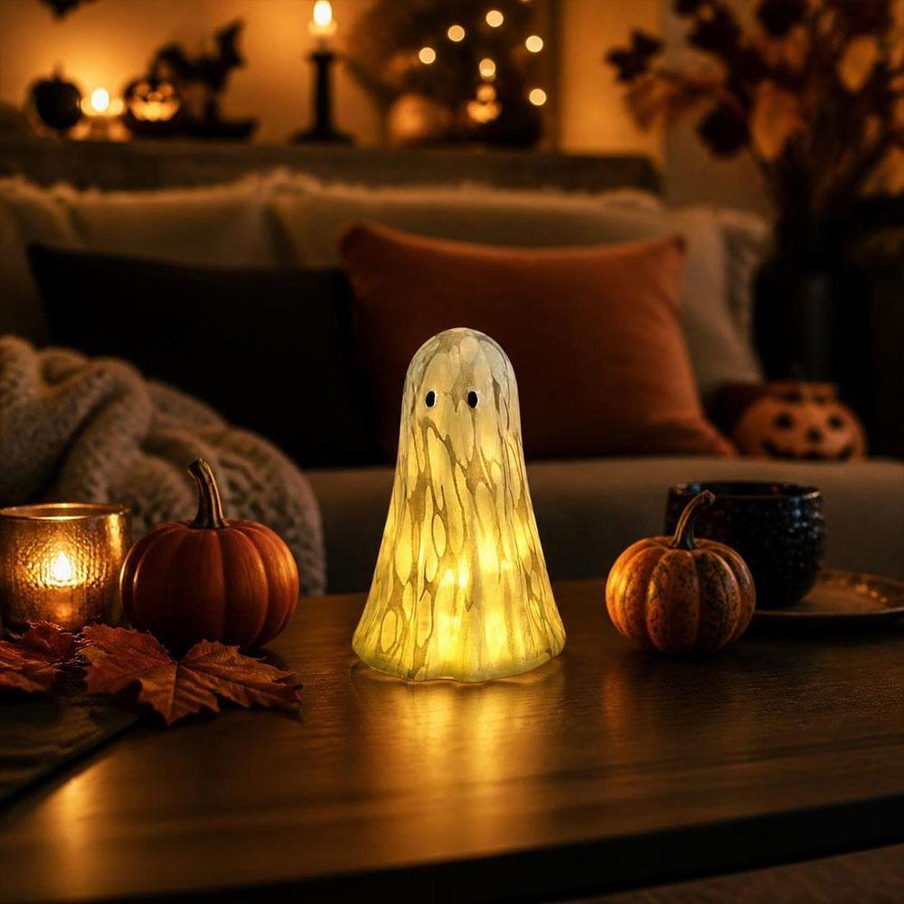 Colorful or White Light Up Ghost Figurine Portable Halloween Ghost Decoration Tabletop Decoration