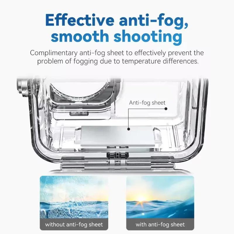 Waterproof Case for DJI Osmo Action 6 Waterproof Housing Sports Action Camera Diving Protective Case Cold Shoe Expansion 70Meter