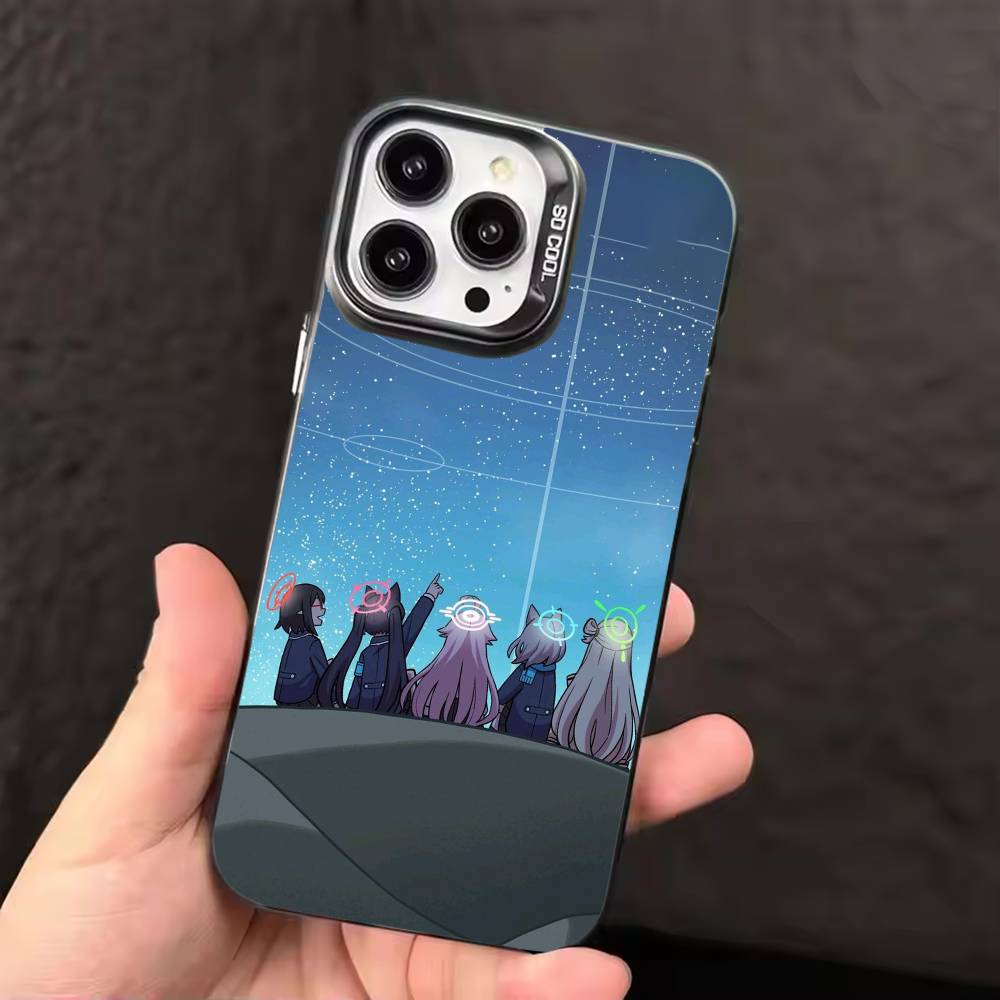 B-Blue Archive Anime The Animation Phone Case Color Silver Shell For IPhone 17 16 15 14 13 12 11 Pro Max Plus