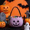 Durable Candy Storage Bag Halloween Pumpkin for Kids, Trick or Treat Tote Eye-catching with Handle, Reusable Snack Bucket Party Favors