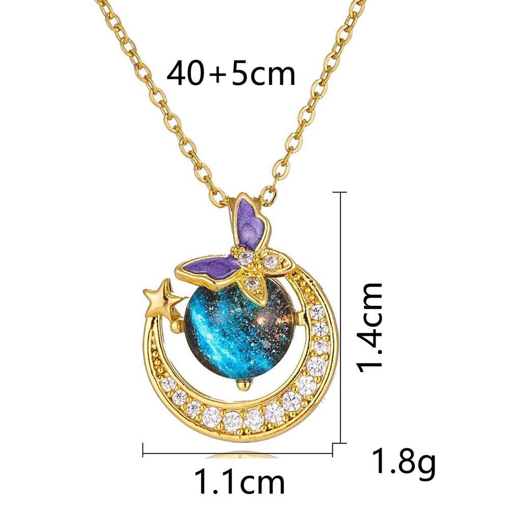 Titanium Steel Star Necklace for Women Planet Moon Astronaut Pendant Necklaces Jewelry Gifts