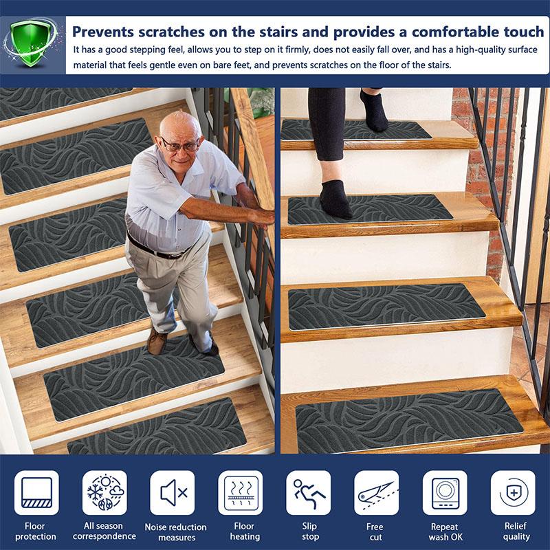 1PC wiederverwendbare breite Verwendungen Mauerwerk Muster Prägung Haushaltswaren exquisite 55x19cm Treppenmatte