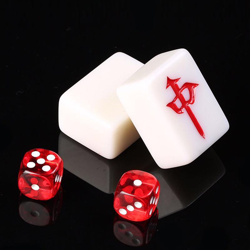 Home Mahjong Set with Hand-Rubbed Large & Medium Tiles, Tablecloth, Dice, Soft Case, and Chips