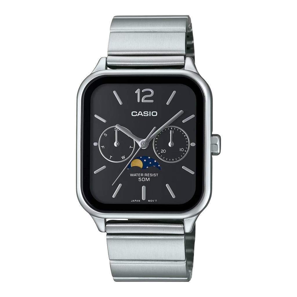 [Casio] CASIO Standard Moon Phase Analog Men's Watch MTP-M305D-1AV Metal Band Black