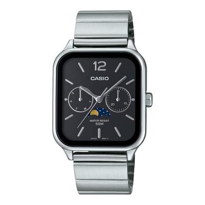 Relógio Masculino Analógico com Fase da Lua Padrão MTP-M305D-1AV Pulseira de Metal preto
