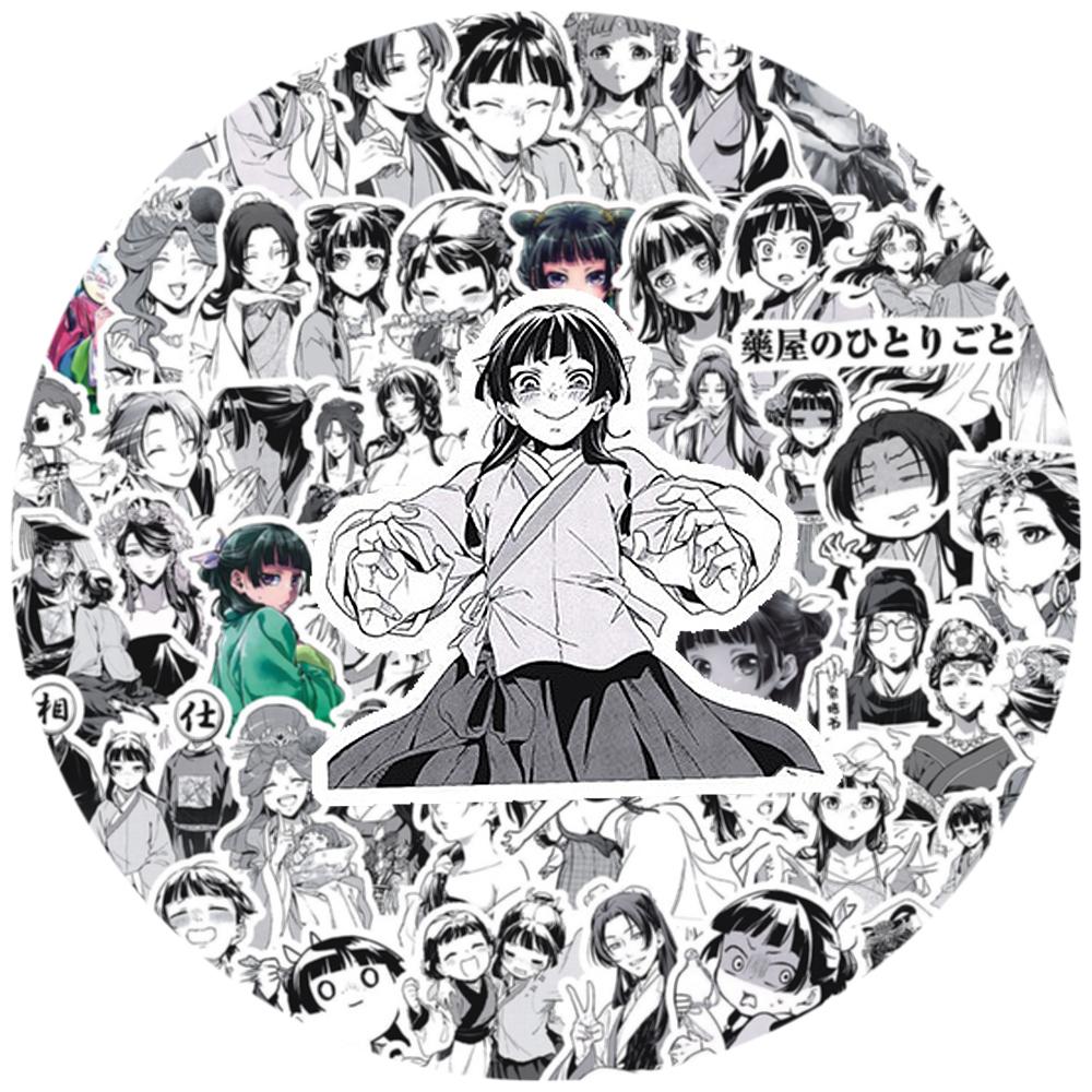 10/30/88pcs Classic Anime The Apothecary Diaries Stickers Black White Decals DIY Scrapbook Luggage Notebook Cute Maomao Sticker