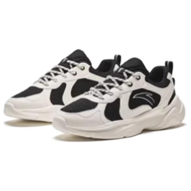 Anta Versatile Comfortable Wear-Resistant Breathable Low-Top Casual Shoes Women sneaker Black White 922428810-3