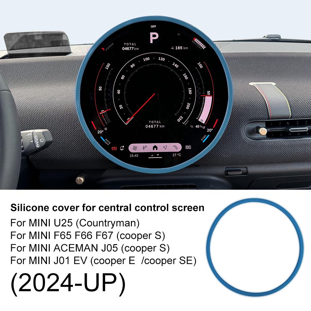 For MINI Cooper S F65 F66 F67 Countryman U25 J01 EV E SE 2024-2026 Silicone Central Control Screen Protective Frame Edge Cover