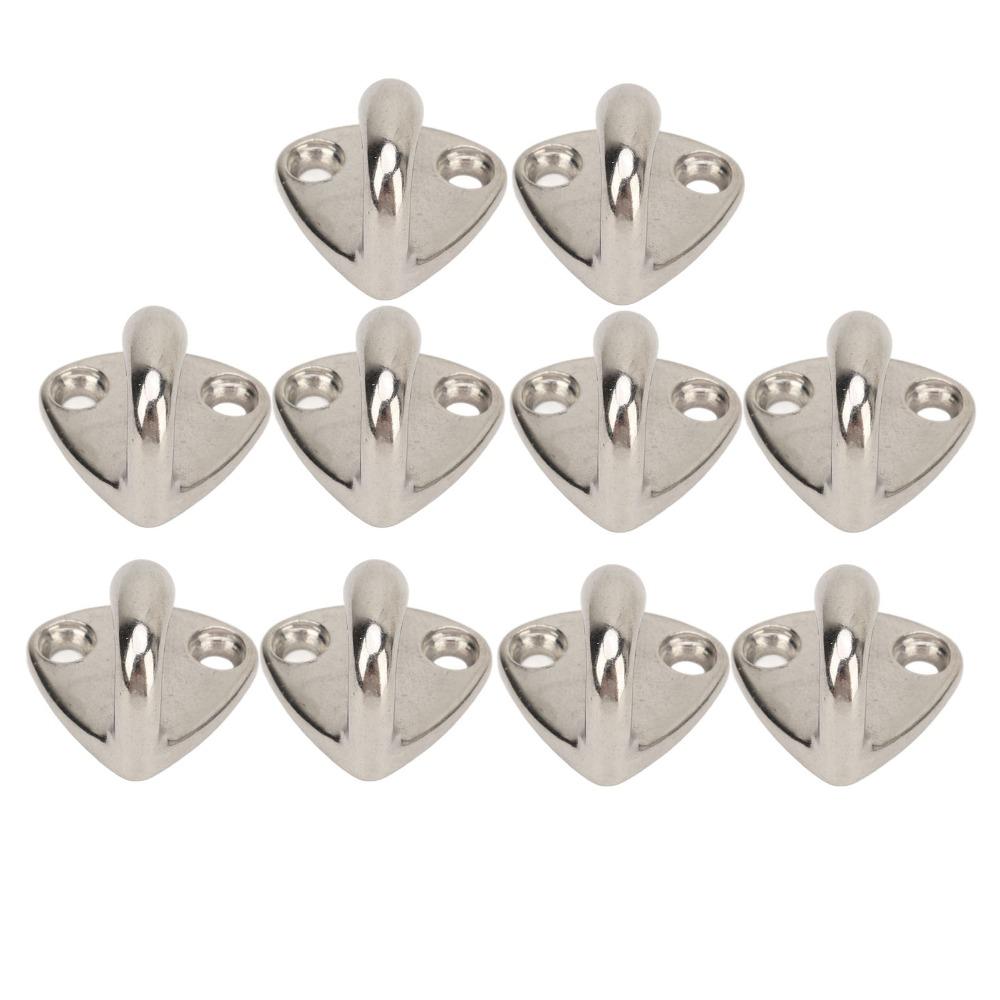 10 Pcs Silver Marine Grade Hook 316 Stainless Steel Pad Eye Hook  Marine Environment