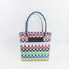 Color hand basket woven bag plastic vegetable basket large capacity beach vacation bag hand bag large capacity storage