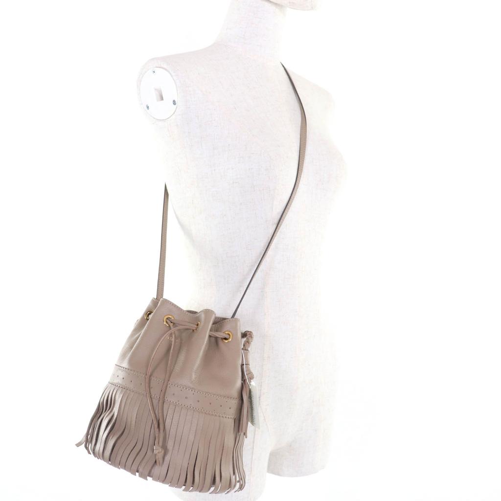 J&M Davidson Shoulder Bag CARNIVAL M 2WAY Handbag Beige Leather Women Used