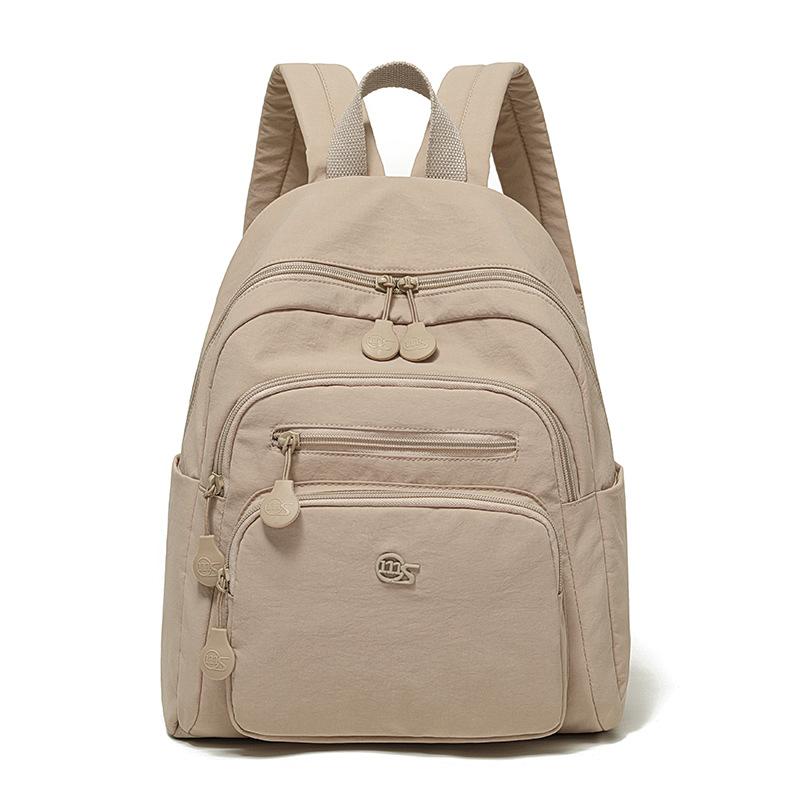 Minimalist Backpack with Multiple Zip Pockets and Front Compartment