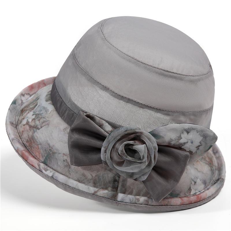 Spring and summer ink printing sunshade organza fisherman's hat children's sunscreen basin hat sun hat