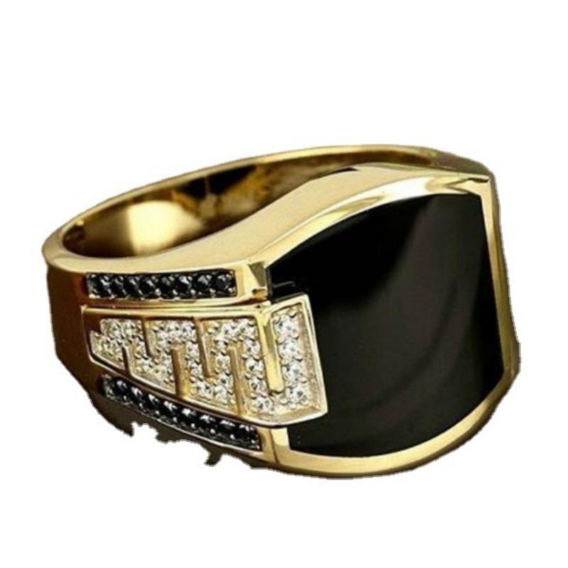 Classic  CopperPlated Stainless Steel Vintage Hip Hop Ring For Men Ring Jewelry Accessories
