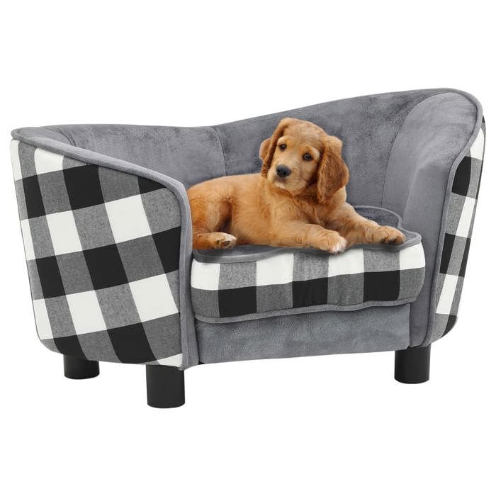 Canapé pour chien - vidaXL - Gris - 68x38x38 cm - Peluche - Intérieur