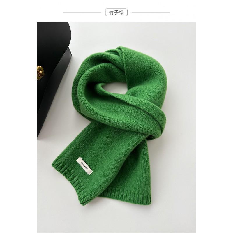 Winter 100% Pure Wool Scarf Solid Color Warm Knit Neckwear Couples Women