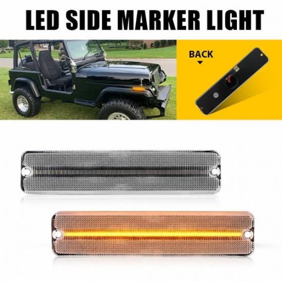 

2X Amber AUXITO LED Side Signal Marker Bumper Lamp For 1987-95 Jeep Wrangler YJ