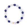 Jbans Classic 8Mm Big Cut Gold Surgical Ball Point Mineral Blue Two-Tone Gemstone Bracelet (C2301-Ac987_Bl)