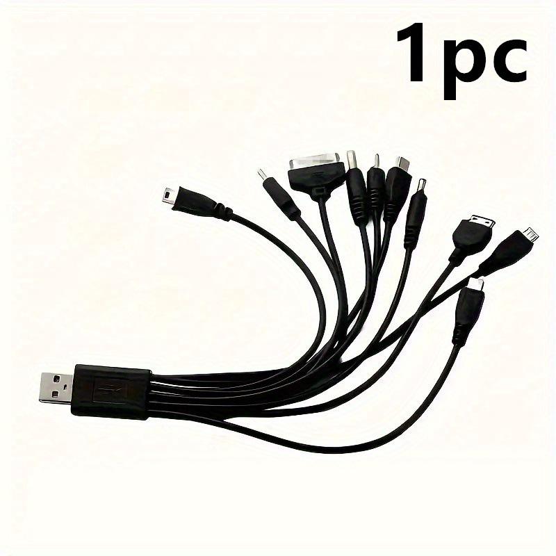 10-in-1 Multifunctional USB Fast Charging Data Cable Black