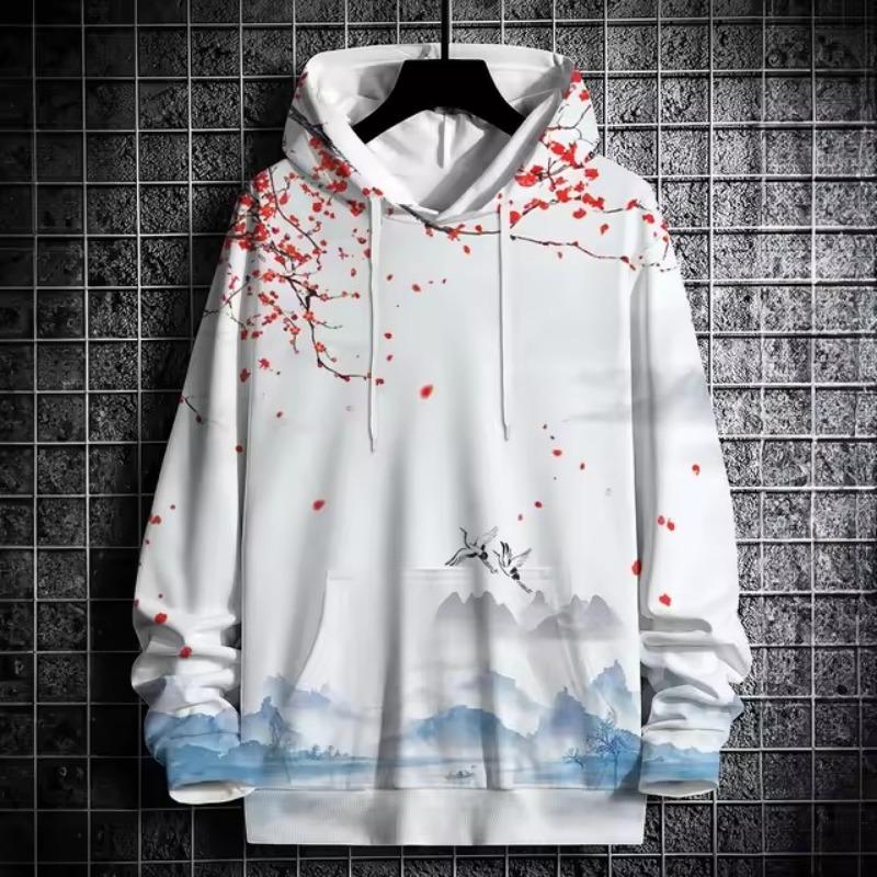 Men's Trendy 3D Printed Hoodie with Star & Number 10 Design - Casual Fashion Pullover, Machine Washable