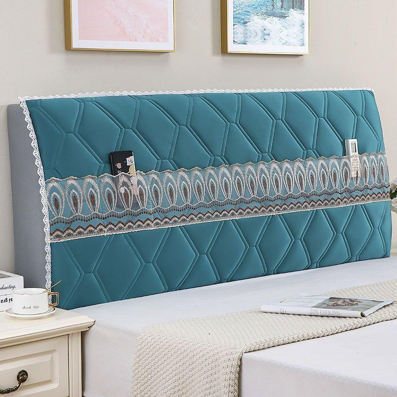 European Style Home Bedside Protector Cover Universal Thicken Bed Head Backrest Dust-proof Cover with Lace Bedroom Decor