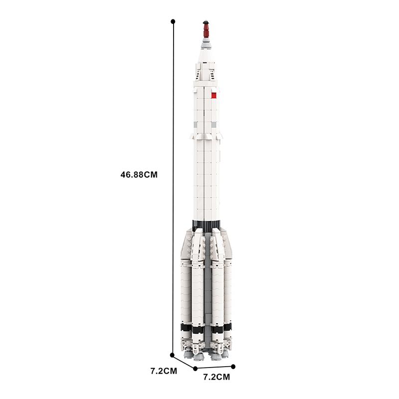 Non-Toxic Gobricks Building Blocks Moc-102952 Proton K [1:110 Saturn V Scale] With Lk-1 Circumlunar Space Craft Juguetes Educational Toys