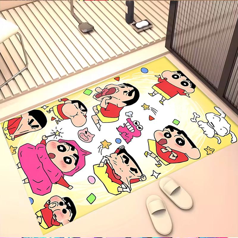 Crayon Shin Print Rug, Washable Floor Carpet, For Entryway Dorm Laundry Room Office Study, Home Decor Birthday Christmas Gift