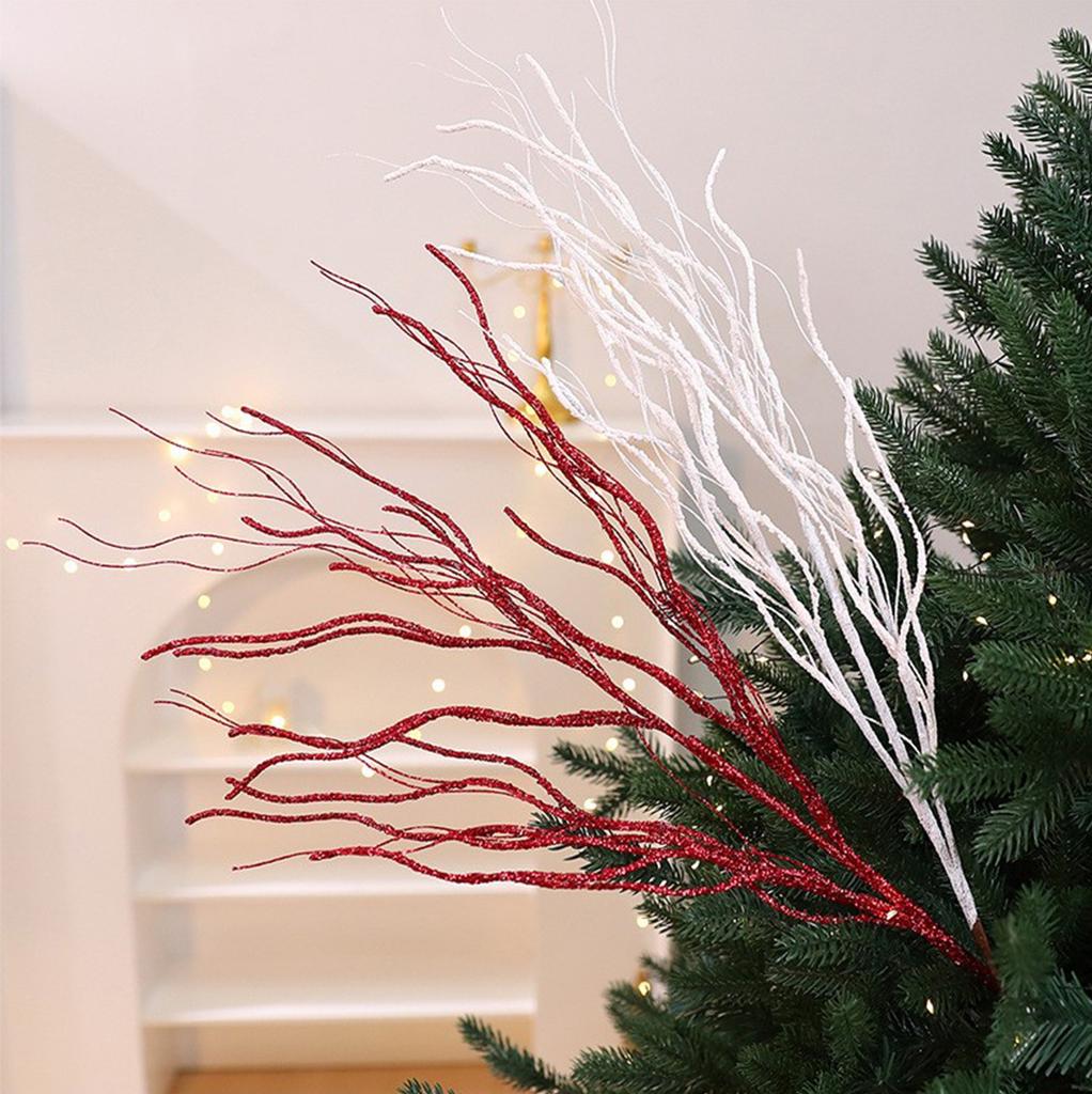 Duże gałązki choinkowe, dekoracje na wieniec bożonarodzeniowy, ozdoby choinkowe, sztuczne brokatowe gałązki.